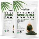 Pozemský kruh Organics Spirulina Powder, Kosher, Surové a Non-ozářené 124; Čisté Veganské proteinové 124; Premium Superfood, High in Amino Acids and Antioxidants - 4 Ounce (2 balení)