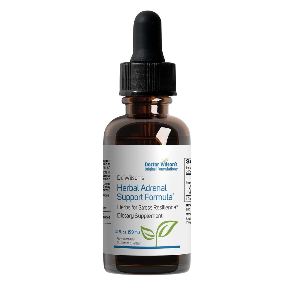 Herbal Adrenal Support Formule adaptogenní Byliny pro denní použití, Spánek a energie 2 Ounces