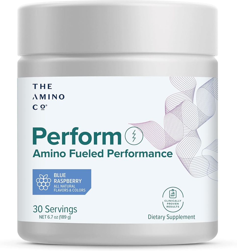 Amino CO. - Proveďte Pre Workout Práškový dodatek s Čisté EAA Amino Acids & Natural Flavor, Stevia Sweeced Prework Energy Boost pro muže a ženy - Blue Raspberry (6.7 oz)