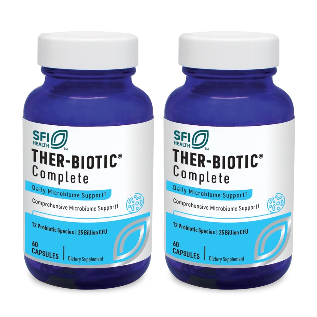 Klaire Labs SFI Health Ther- Biotické Kompletní - Hypoalergenní Probiotika pro ženy a muže - Acid- Stabilní Probiotický dodatek - 12 Druhy pro imunitní a stravitelné zdraví - 25 miliard CFU (2 balení)