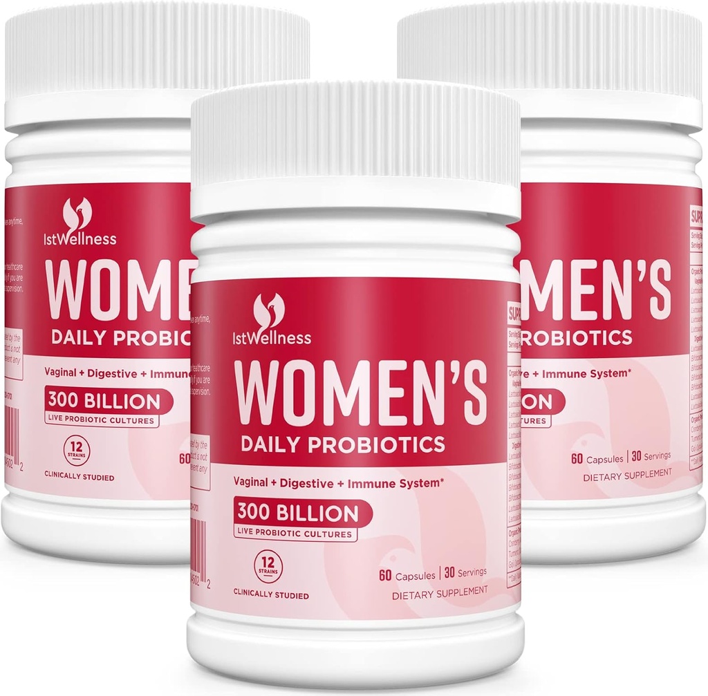 Probiotika pro ženy - 300 miliard CFU Probiotika, 12 Strains Probiotika s Cranberry, Vybrané ženy Probiotika pro Vaginální, Močové, pH Balance, Průjem, Digea, Digestive Gut & Imunitary Health - 180 Kapsle