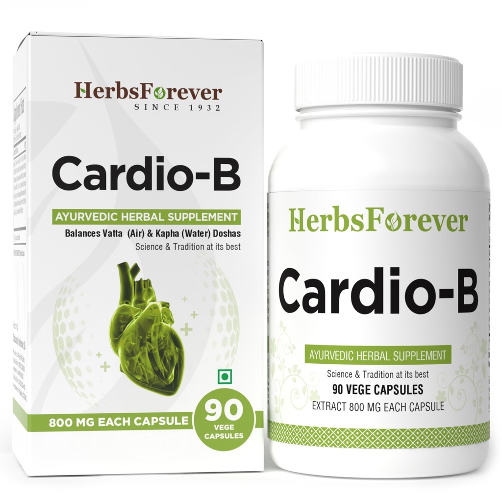 Herbsforever Cardio-B Ayurvedic Bylinné doplňky 90 Vege Kapsle 800 Mg Každý