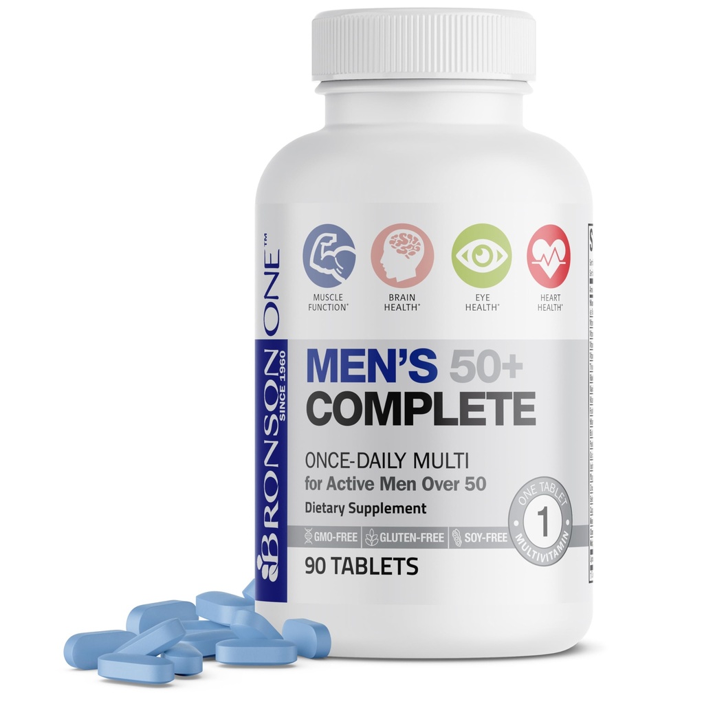 Bronson One Daily Mens 50 + Complete Multivitamin Multimineral, 90 tablet