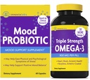 InnovixLabs Mood Probiotic & Triple Omega Bundle Mood Probiotic (60 Kapsle) Triple Strength Omega-3 Fish Omega-3 Oil (200 Softgel). Podporuje mozek, klouby a imunitní zdraví *