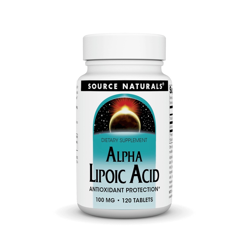 Zdroj Naturals Alpha Kyselina lipoová podporuje metabolismus zdravého cukru, funkci jater a generování energie * - 100 mg - 120 tablet