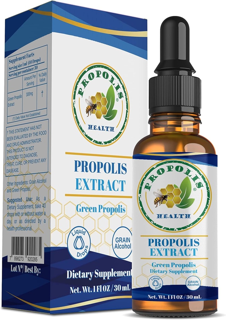 Propolis Health - Bee Propolis Extract - Brazilská Bee Propolis - 30 dní dodávky - Propolis Liquid Supplement - Propolis Drops