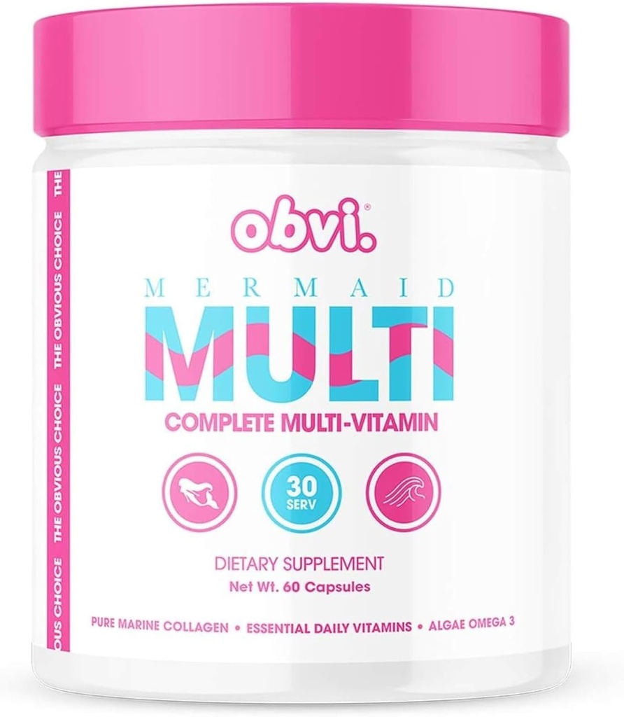 Obvi mořská panna Multi pro zdraví žen 124; Kompletní multivitamin dodatek s mořským kolagen a biotin, Vitamin C, A, D na podporu kosti, zuby, a svalovina 124; Imunitní zdraví 124; 60 Kapsle, 30 Služeb