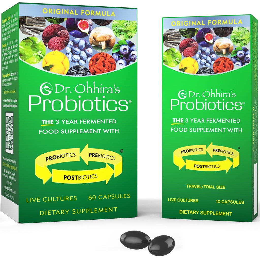 Probiotika Dr. Ohhiry, Původní Formule, 60 Caps s Bonus 10 Capsule Travel Pack - 13 Probiotických Strains s Prebiotika a Postbiotika