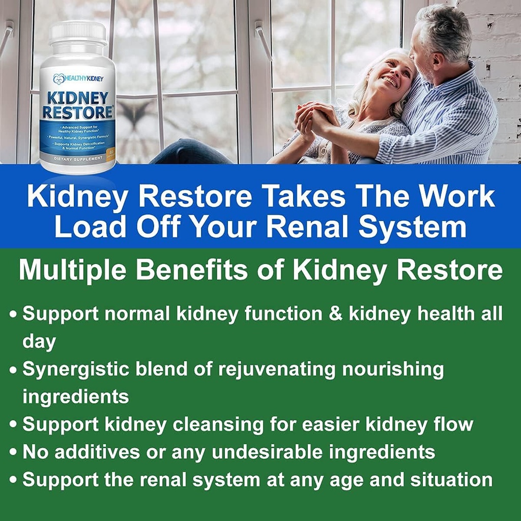 Ledviny Čisté Detox & Opravy - Vyrobeno Ledviny Zdravotnický expert Living w / Transplant - US Made Ledviny Supplementary Supplementary, Detox & Flush - Renální vitamíny 120 Kapsle