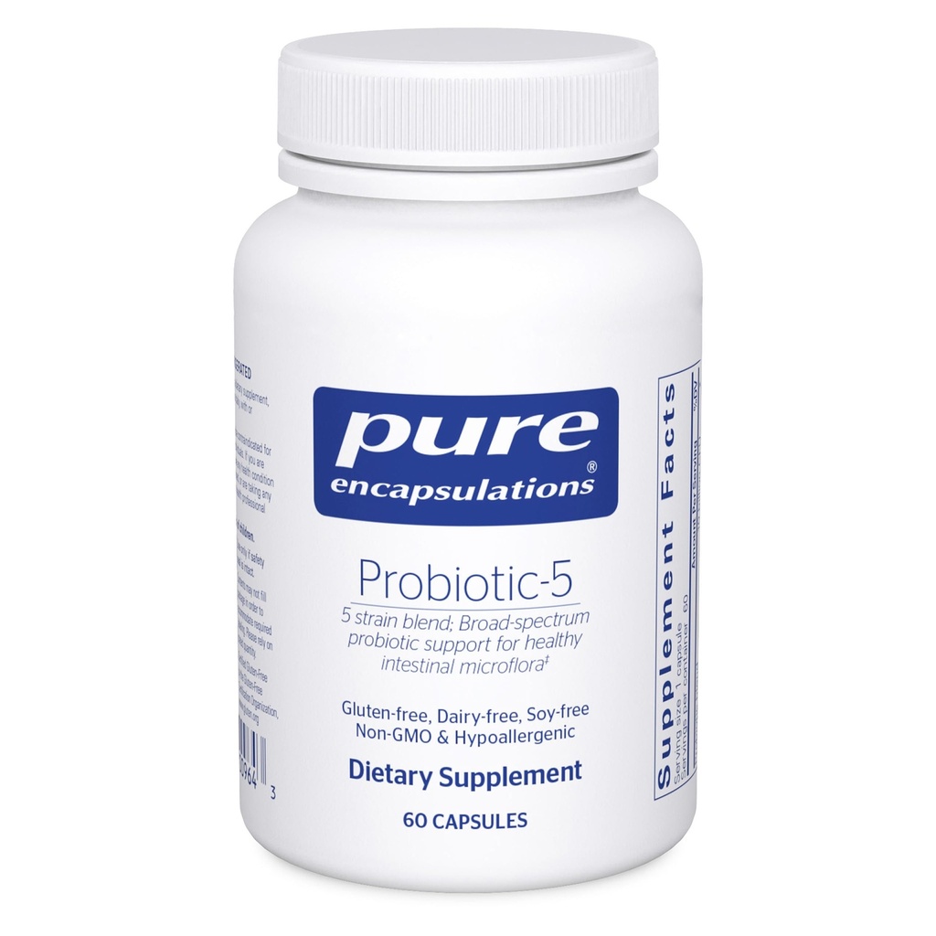 Čisté Enkapsulations Probiotic- 5 PHARMAD124; Mléčné a sójové volné probiotické míchání na podporu imunitního a gastrointestinální zdraví