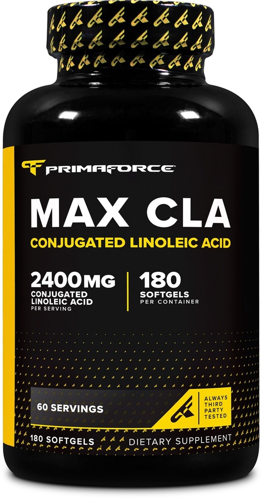 Primaforce CLA 2400 mg na jedno podání (180 softgelů) - Max CLA - pro muže a ženy, non-stimulující, GMO zdarma & gluten zdarma
