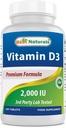 Nejlepší Naturals Vitamin D3 2000 IU (50 mcg) - 100 Tablet - 100 Days Supply - Pomáhá podporovat imunitní zdraví, silné kosti a zuby, & svalové funkce (100 Počet (balení po 1))