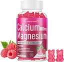 Vápník Magnesium Zinkové gumy & Vitamin D3, B6, B12, Imunitní & Podpora zdraví kostí vápník Magnesium dodatek pro ženy muže, Sugar- zdarma Vegan Raspberry Flavor 90 Počítá