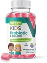 Viteey Probiotické gumy pro děti - 5 miliard CFU - Probiotika Děti Zácpa Relief, Natural Imunitary & Digestive Health Support - Vegetarian, želatina zdarma, GMO zdarma - Chutné Berry Ochucené Gummy