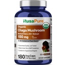 NusaPure Chaga Houba 20: 1 Extract, 150 mg Ekvivalentní k 3,000mg na jednu kapsli Veggie, 180 Count, USDA Organic, Vegan, Non- GMO
