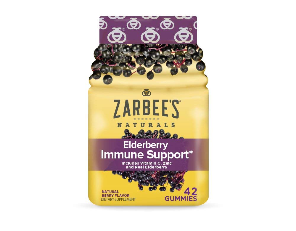 Zarbee 's Adult Elderberry Imunosupport Gummies, Berry 42ct
