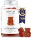 Unichi Rose kolagen Gummy, 1000mg High- Volume Marine kolagen Gummy doplňky pro ženy s kolagen Peptidy, Rose Petals, Acerola Cherry, Rosehip, 60 Počet