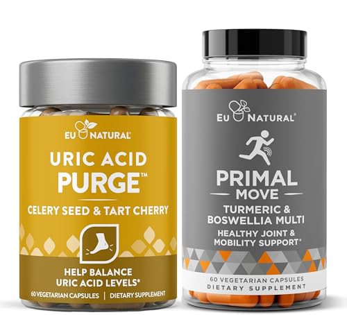 Čistota kyseliny močové a Primal Move Bundle - Advanced Whole- Body Joint Health Support for Active Mobility, Flexbility & Comfort