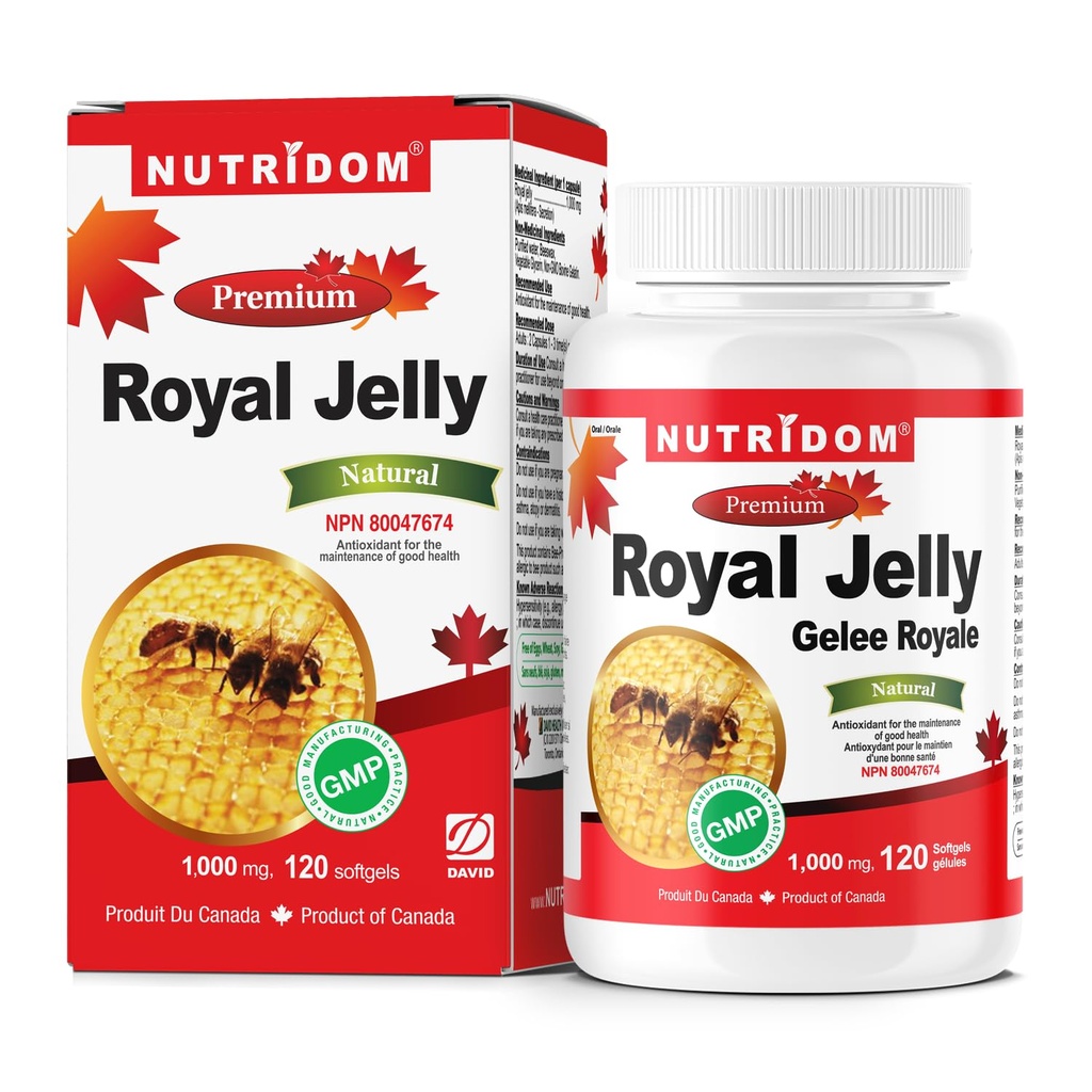 Nutridom Royal Jelly 1000mg, 120 softgelů (Jedna lahvička)