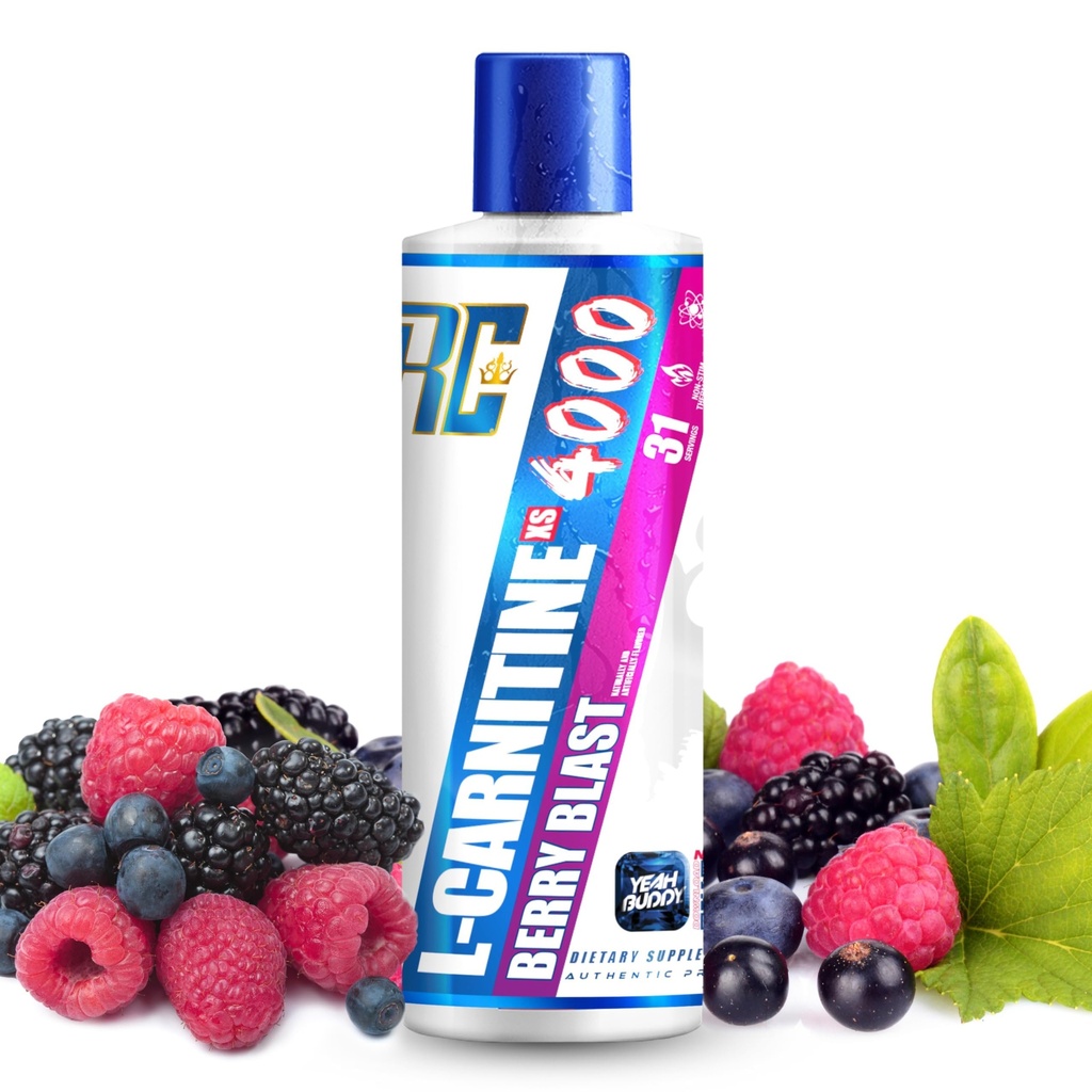 Ronnie Coleman Signature Series L Carnitin XS 4000 Liquid, Stimulant Free, Cukr zdarma, Nulové sacharidy, Lean Svalová síla podpora pro muže a ženy, Amino kyselina dodatek, Berry Blast Flavor, 16 Oz