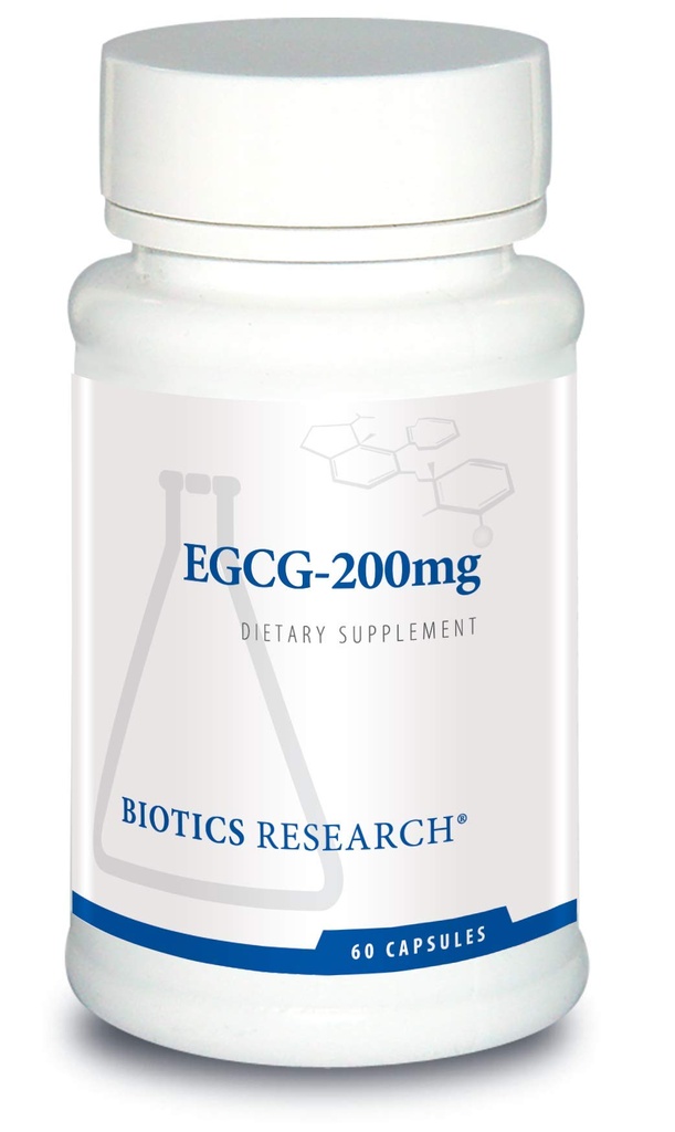 Biotika Výzkum EGCG 200 mg Zelený čaj Extrakt, Camellia sinensis, 50% EGCG, Polyfenoly, Kardiovaskulární podpora, Neuroprotekce, Zdravá imunitní funkce, Udržování zdravého metabolismu, 60 Kapsle