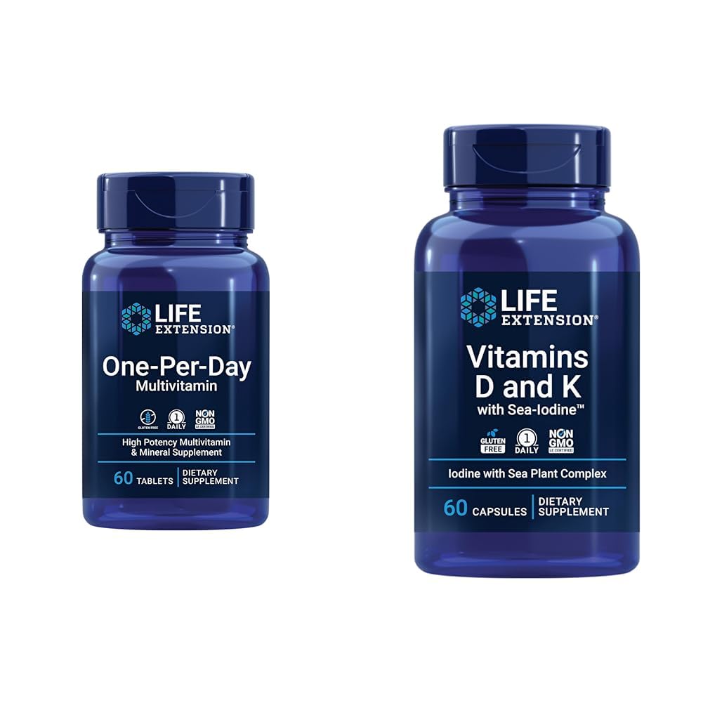 Life Extension One- Per- Day Multivitamin - Baleno s více než 25 vitaminy, minerály a rostliny extracts & vitaminy D a K s Sea-jód, Vitamin D3, Vitamin K1 a K2, Jod