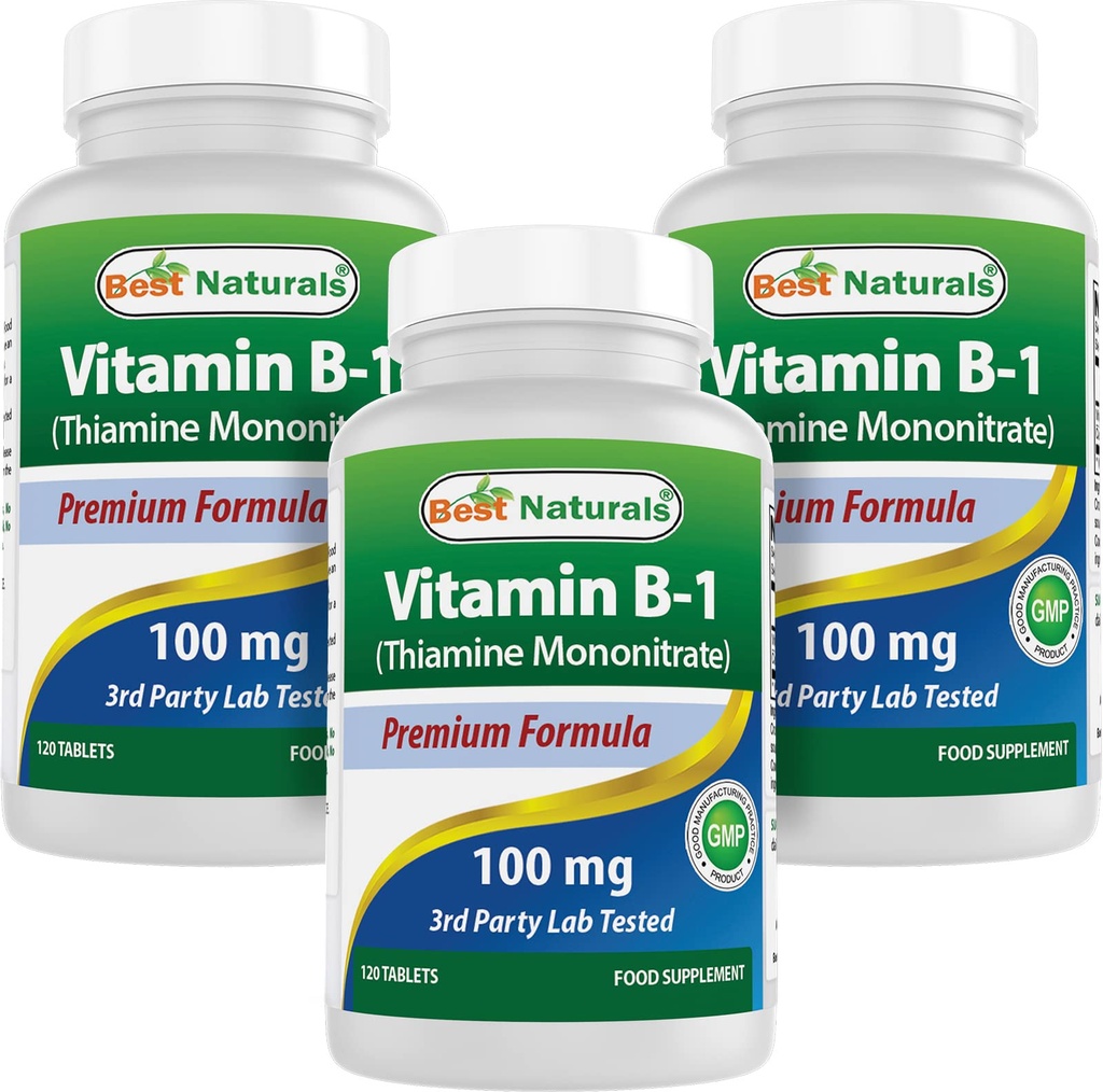 Nejlepší Naturals Vitamin B1 jako Thiamin Mononitrát 100 mg tablety (120 Počet (balení po 3))