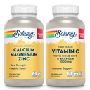 SOLARAY hořčík hořčík zinečnatý a časované uvolnění vitamin C - zdraví kostí, imunitní podpůrná pouzdro, 1000mg vápník, 500mg hořčík, 1000mg vitamin C dodatek, Vegan, 60denní záruka, 275 VegCaps