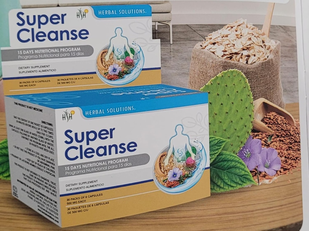 Super Cleanse by Herbal Solutions: 15-Day Extra Strength Detox Program pro komplexní čištění trávicího systému - Colon Cleanse a Cleanse Játra