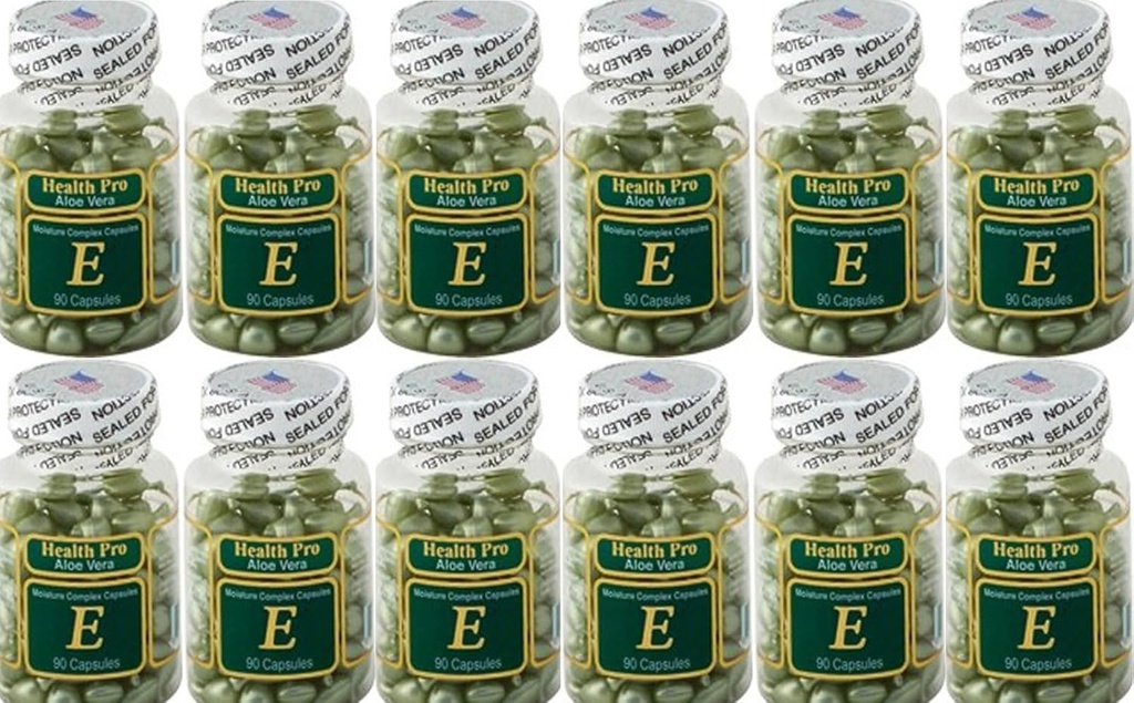 Nu- Health Aloe Vera Moisture Complex Vitamin E Oil pro kůži 124; 90 Kapsle Topical Sérum pro hydratované hedvábné kůže 124; Balení po 24