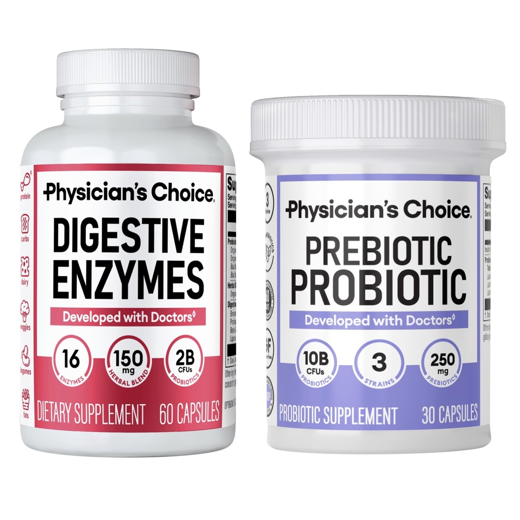 Lékařský choice Prebiotický Probiotický + Digestivní Multienzymy 60CT - Digestive Health Bundle