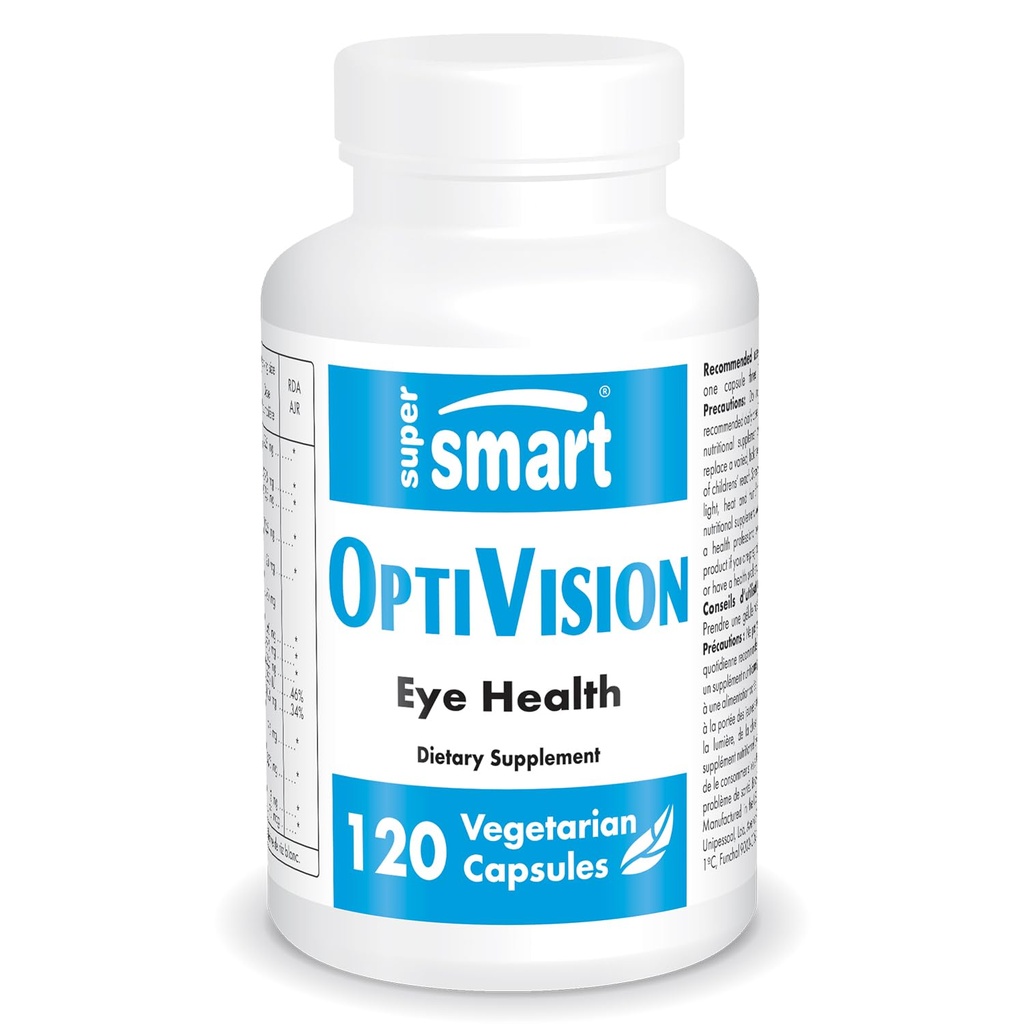 Supersmart - OptiVision (Advanced Formule) - s Bilberry Extract, Černý Currant, Lutein, Zeaxanthin, Astaxanthin - Oční dodatek 124; Non-GMO & gluten zdarma - 120 Vegetariánské kapsle