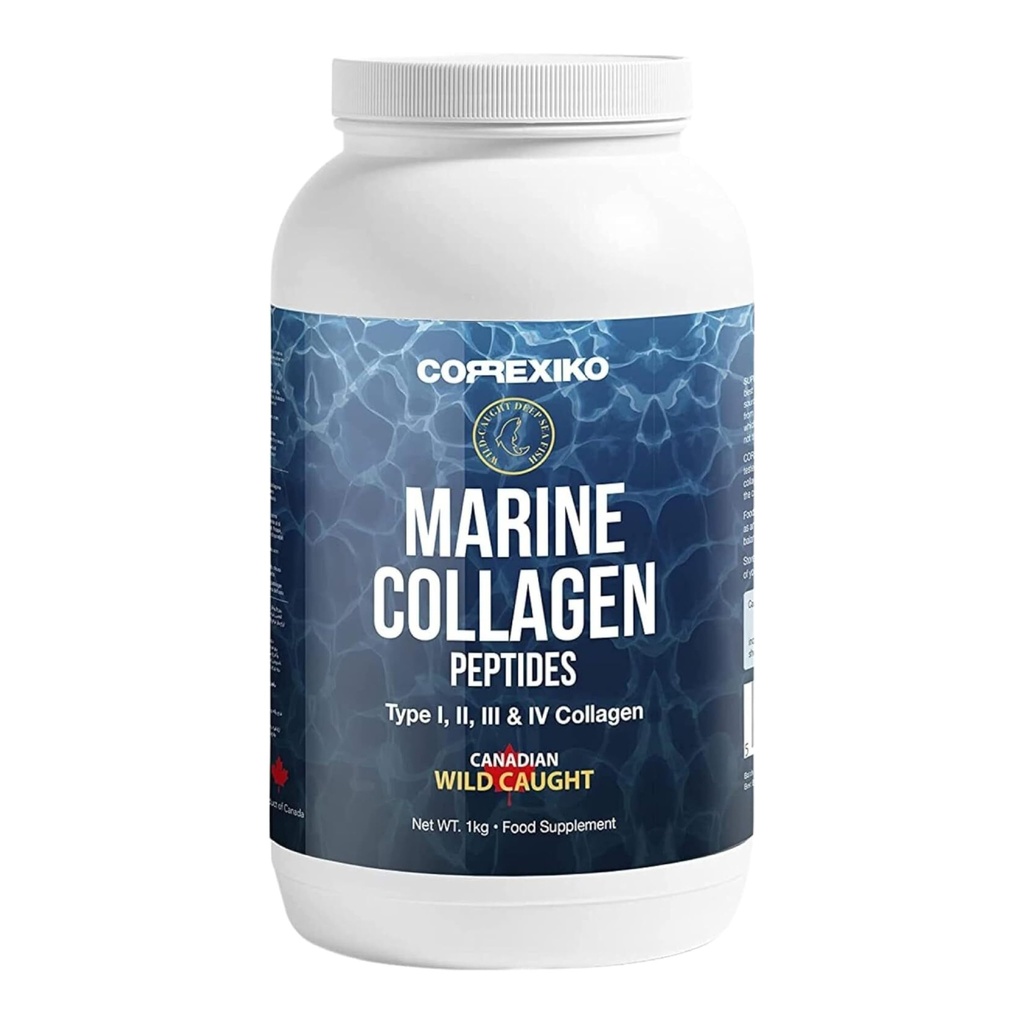 Hydrolyzované Marine Kolagen Peptides Powder. Canadian Wild- Caught Fish Skin (not Scales) -Colageno Hidrolizado en Polvo-Vital Protein Supplement for Skin, Hair, Joints and Digestion, Marine Powder (1kg)