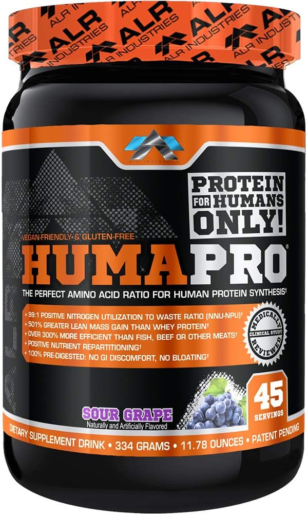 Humadro current 124; Amino acids Protein Matrix pro lidi current 124; 99% Využití pro Lean current 124; Vegan, gluten Free current 124; 334g / 45 Servings (Sour Grape)