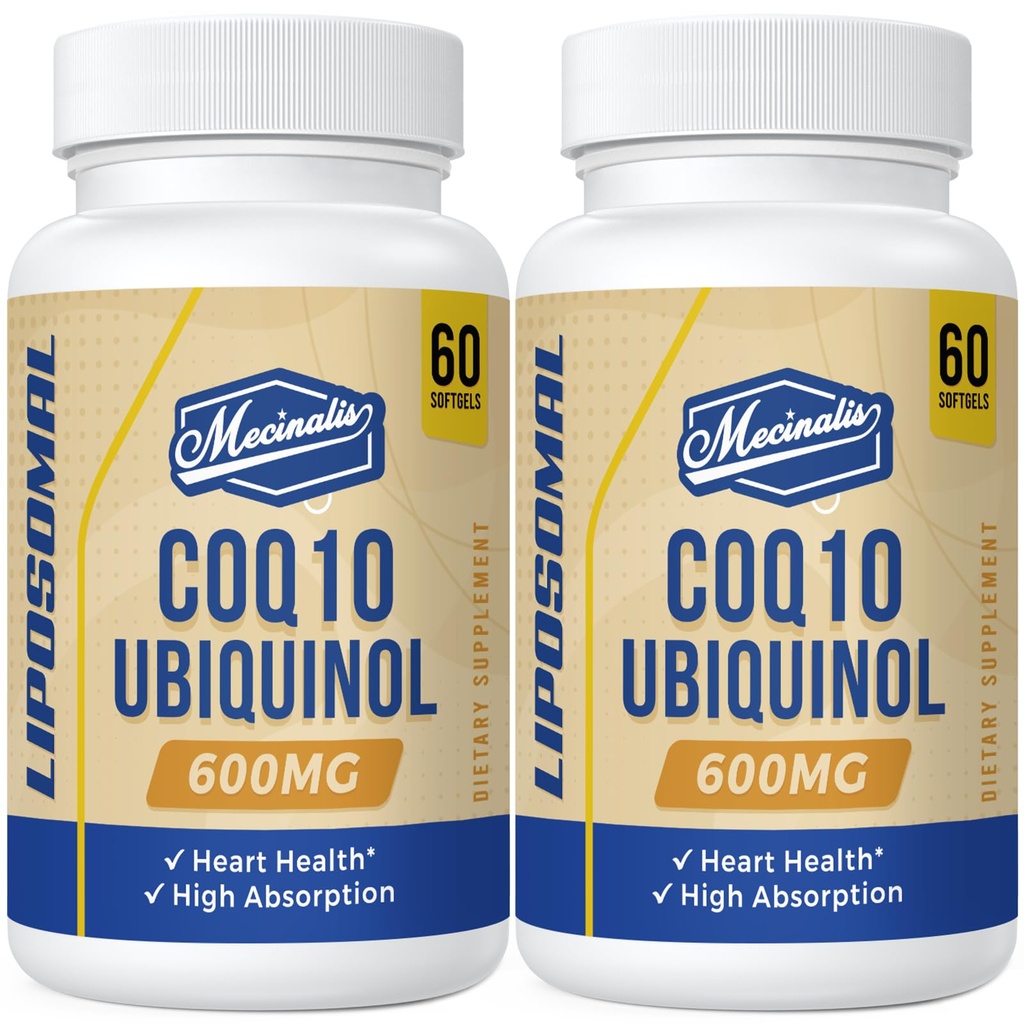 Lipozomální CoQ10 Ubiquinol 600mg Softgels S124; Superior Absorpce Ubiquinol CoQ10 dodatek S124; Výkonná aktivní antioxidační forma koenzymu Q10 S124; Srdeční funkce a výroba energie S124; 120 Softgels