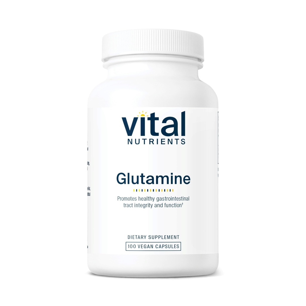 Vital Nutrients Glutamin PHAR124; 3400mg L- Glutamin PHAR124; Zdravá funkce gastrointestinálního traktu PHAR124; Gluten, Dairy, Soy Free PHAR124; Non- GMO PHAR124; 90 Glutaminové kapsle