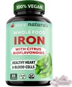 Yuve 100% Vegan celý potraviny Chelated Iron Supplement 18mg - Chutné, non-constipating, Gentle on Stomach, Energy Support - Gluten- Free, Non-GMO, 60 Kapsle