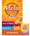 Metamucil On-The-, Psylium Husk Fiber dodatek, 4-in-1 Vlákna pro stravovací zdraví, bez cukru, Orange Flavor, 30 Počet x 2 Balení (60 Počet Celkem)