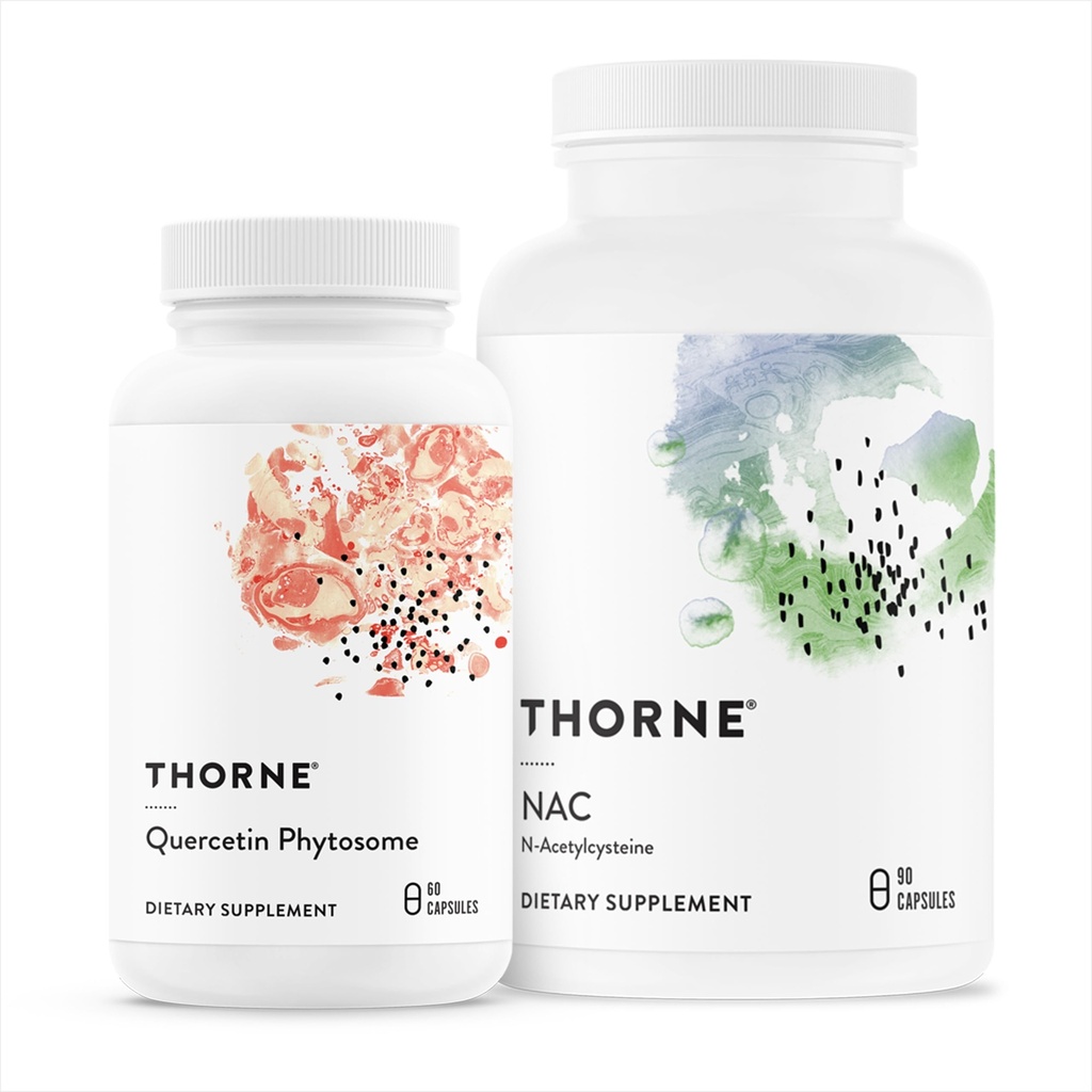 THORNE - Imunitní podpora Duo - Quercetin Phytosome & NAC pro vyvážený imunitní a respirační wellness - 30 Služeb