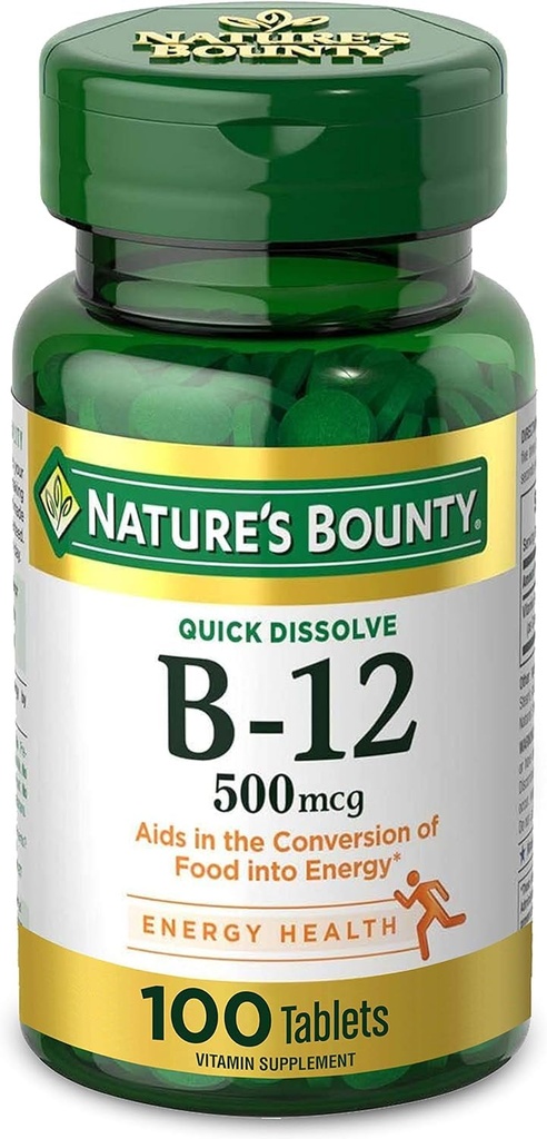Nature 's Bounty Vitamin B-12 500 mcg, 100 Počet (Balení po 2)