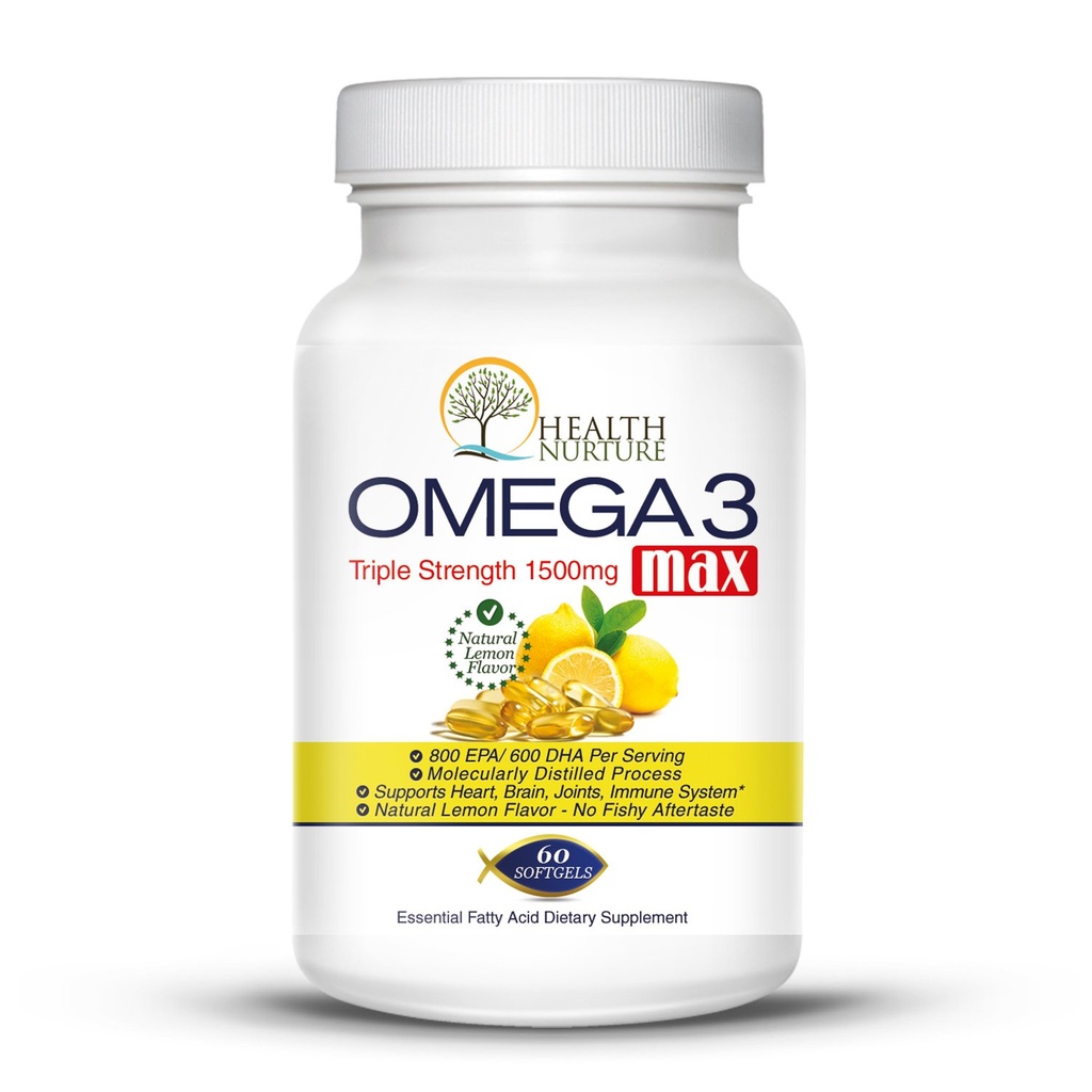 Rybí olej Omega-3 Maximální síla 1500mg (800 EPA / 600 Dha) Farmaceutický rybí olej
