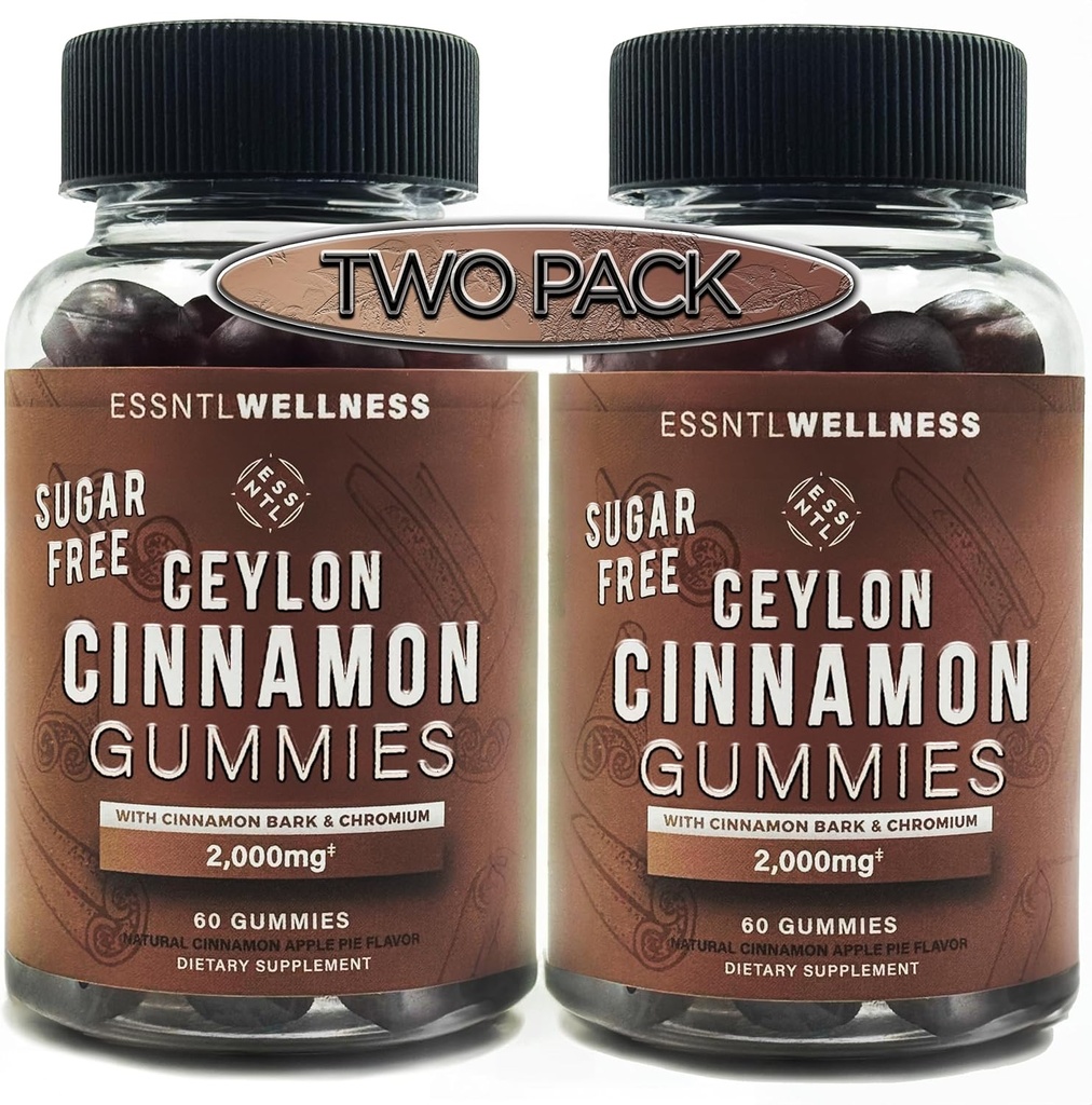 Ceylon Skořice Sugar Free Gummies, (120ct 2,000mg / Serving) Společná podpora, Antioxidant, Delicious Sugar Free Apple Pie Gummies, Vegan a gluten zdarma