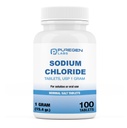 Puregen Labs Chlorid sodný Tablety 1 gm (1000 mg), USP 124; (15.4gr.)