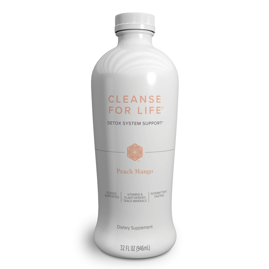 Isagenenix Cleanse for Life - Detox System Support with Vitamíny & Minerals - Podpora zdravého metabolismu s doplňkem antioxidantu - Lepek & Soy Free Cleanse Drink - Peach Mango, 32 Oz