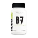 NutraBio Biotin (vitamin B-7) dodatek, 5000mcg - Může pomoci podporovat zdravé vlasy, kůže, a nehty, 90 Zeleninové kapsle
