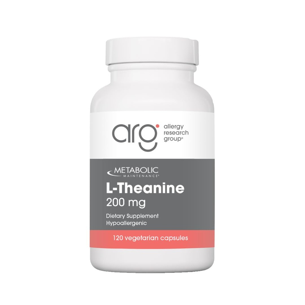 Metabolická údržba L- Theanine - 200mg Suntheanine Vegan Amino Acid Supplementary - Support Mood, Focus + Reduced Stress Response (120 Kapsle)