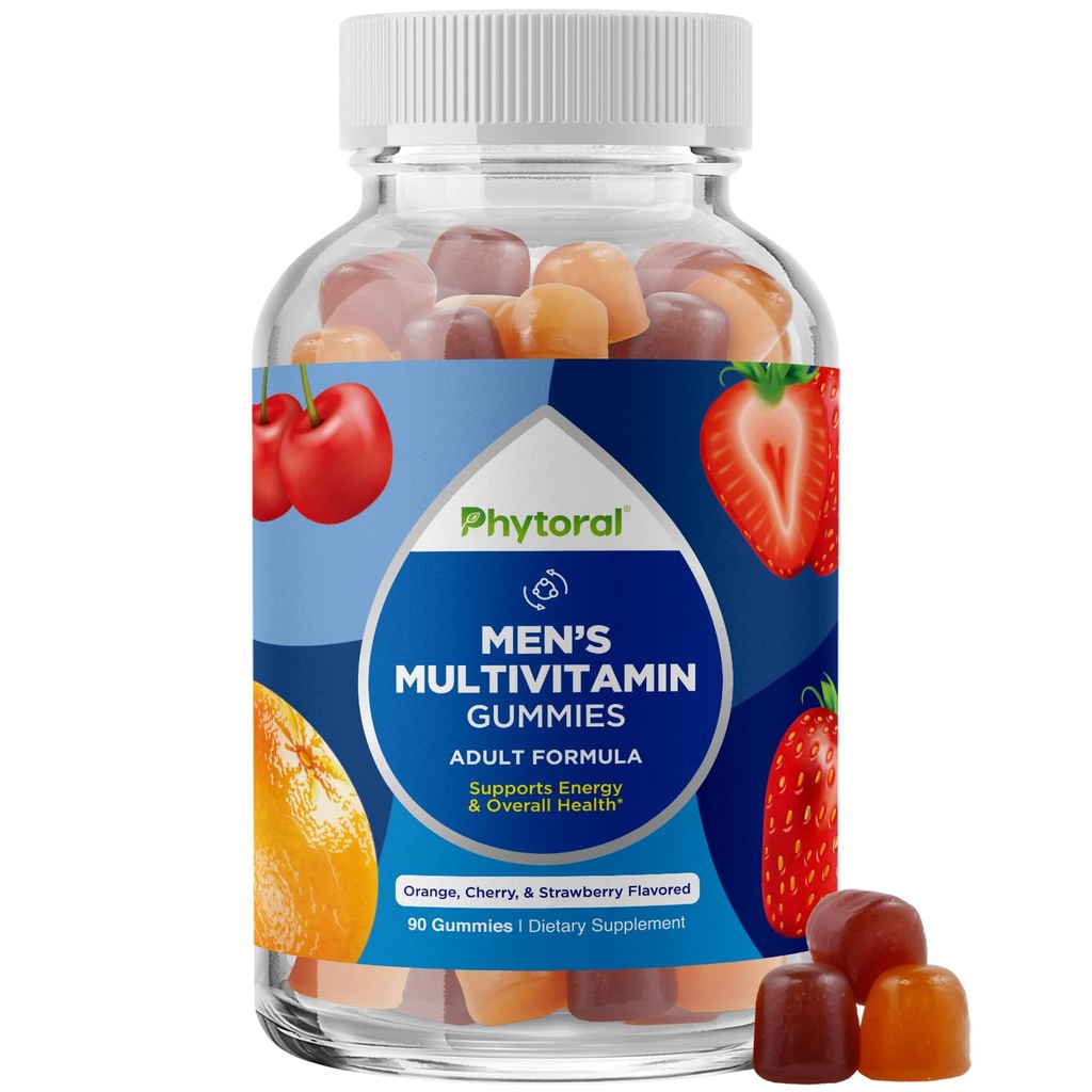 Fyzikální přírodní multivitamin pro muže žvýkačky se zinkem - Vitamin D C A & Biotin B6 B12 Plný doplněk zdraví