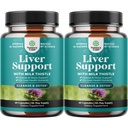 Natures Craft Játra Čistírna Detox & Opravy 2 Balení Bundle - Bylinné Játra Support Mléko Thistle Dodatek - Silymarin Mléko Thistle Doplňky s kořen Dandelion, Cholin, Beetroot & Artichode Extract