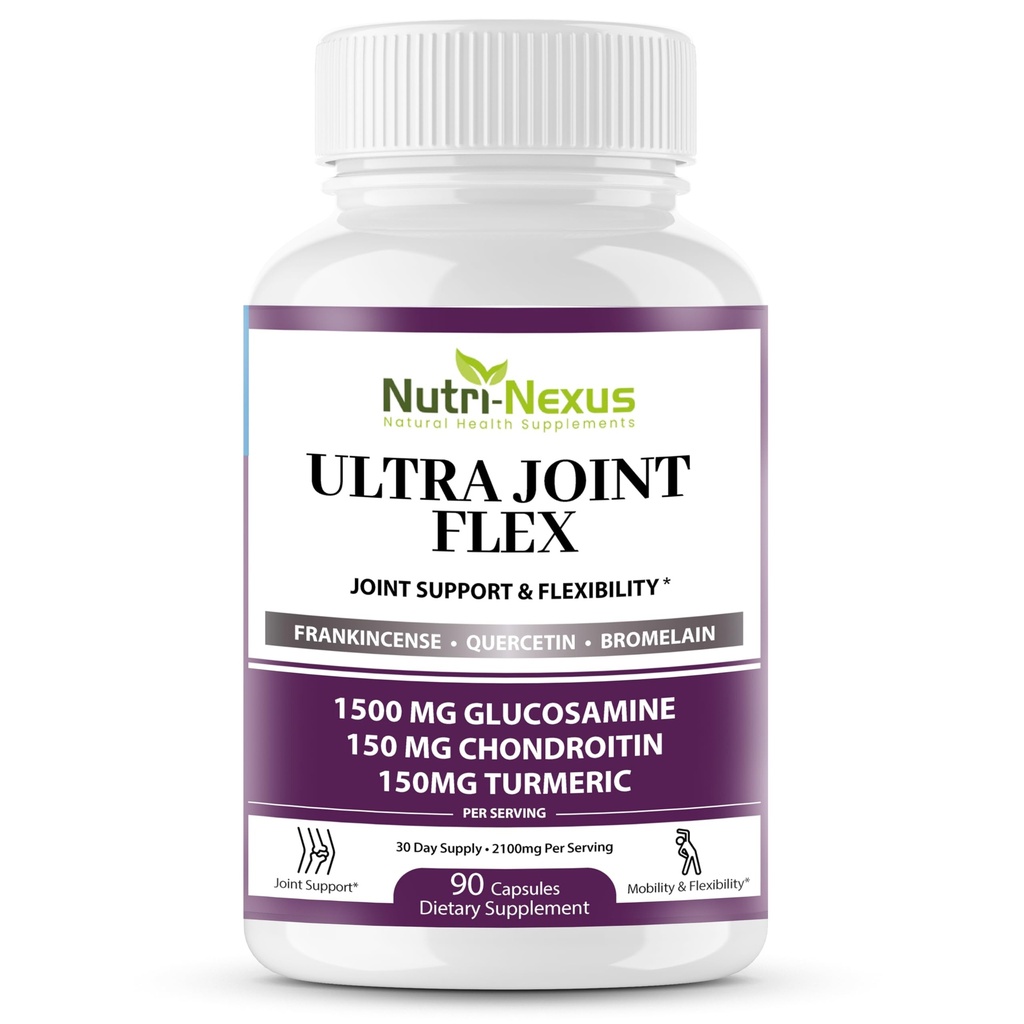 Glucosamine Chondroitin MSM Společný dodatek s Turmeric & Boswellia - Společná podpora pro muže a ženy - Podpora mobility - Flexibility & Comfort - Společné zdraví - Vyrobeno v USA - 90 Kapsle
