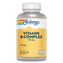 SOLARAY vitamin B Complex 50 mg - Vitaminy buněčné energie - Metabolismus a nervová podpora zdraví s vitaminem B12, Vitamin B1, B6, Niacin, kyselina listová, Biotin a další vitaminy B - Vegan, 250 VegCaps
